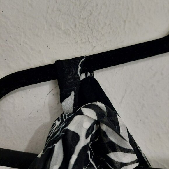 Dark Pink Deconstructed Midi Tea Dress Black White Layered Ruffled Sz US 2 /UK 6 - Picture 9 of 12